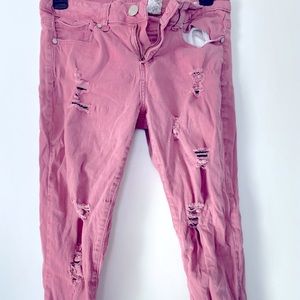 Pink ankle  length jeans size 7/8